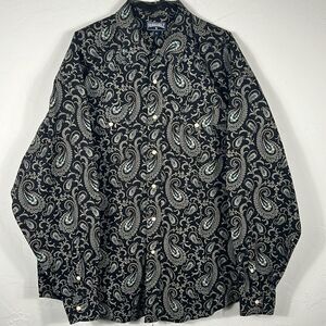 🔥 Vintage PANHANDLE Paisley AOP Western Cowboy Pearl Snap Shirt XL - PERFECT